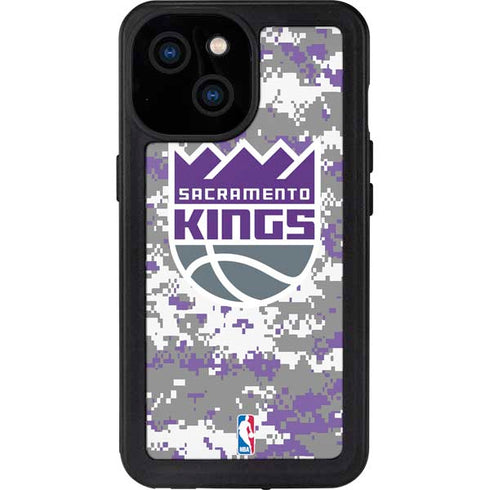 NBA Sacramento Kings Purple Digi Camo iPhone 13 Mini Waterproof Case