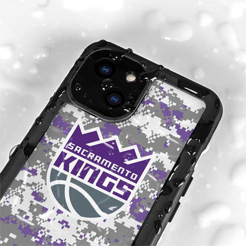 NBA Sacramento Kings Purple Digi Camo iPhone 13 Mini Waterproof Case