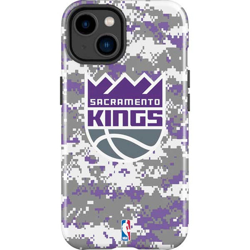 NBA Sacramento Kings Purple Digi Camo iPhone 15 Plus Impact Case