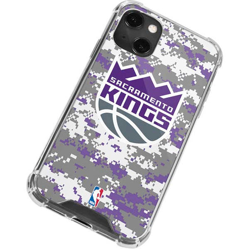NBA Sacramento Kings Purple Digi Camo iPhone 15 Plus Clear Case