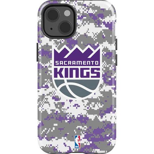 NBA Sacramento Kings Purple Digi Camo iPhone 15 Impact Case