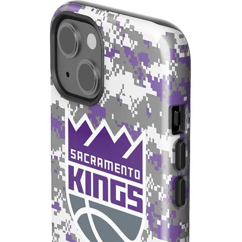 NBA Sacramento Kings Purple Digi Camo iPhone 15 Impact Case