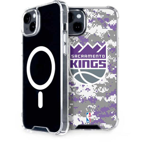 NBA Sacramento Kings Purple Digi Camo iPhone 14 Plus MagSafe Case