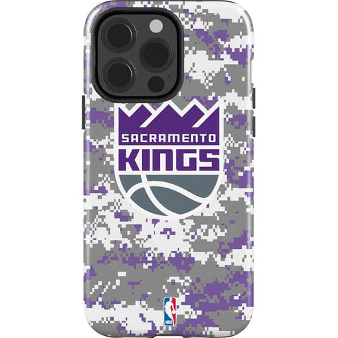 NBA Sacramento Kings Purple Digi Camo iPhone 15 Pro Impact Case