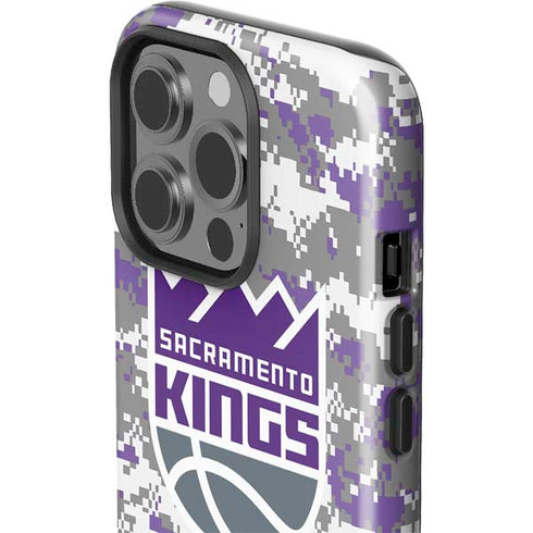 NBA Sacramento Kings Purple Digi Camo iPhone 15 Pro Impact Case