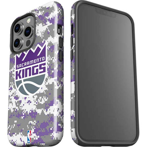 NBA Sacramento Kings Purple Digi Camo iPhone 15 Pro Impact Case