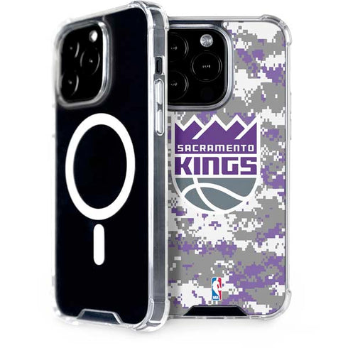 NBA Sacramento Kings Purple Digi Camo iPhone 15 Pro MagSafe Case