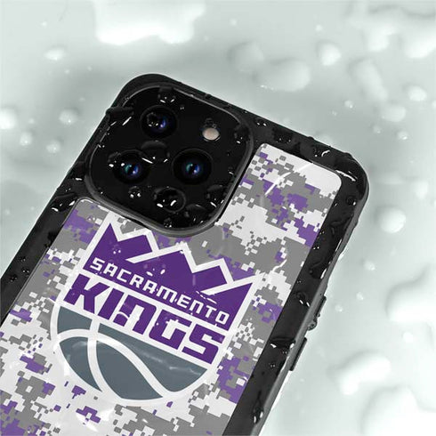 NBA Sacramento Kings Purple Digi Camo iPhone 14 Pro Max Waterproof Case