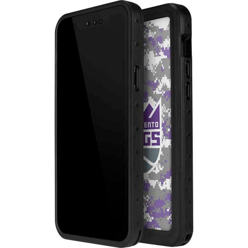 NBA Sacramento Kings Purple Digi Camo iPhone 15 Waterproof Case