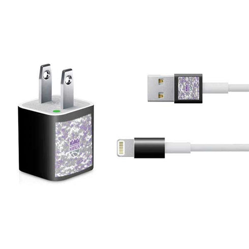 NBA Sacramento Kings Purple Digi Camo iPhone Charger (5W USB) Skin