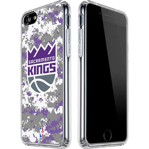NBA Sacramento Kings Purple Digi Camo iPhone SE (2nd & 3rd Gen) Clear Case