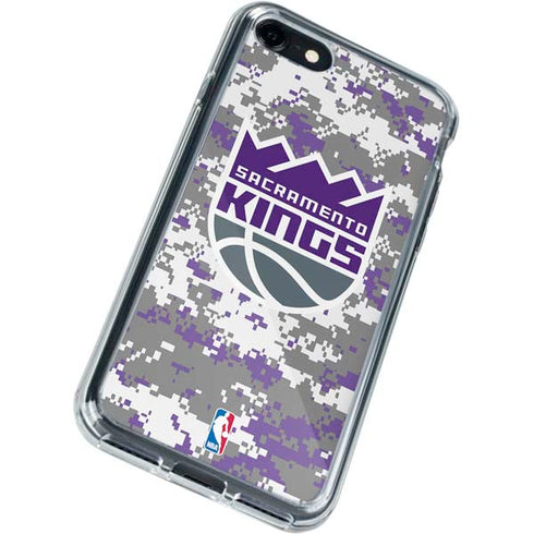 NBA Sacramento Kings Purple Digi Camo iPhone SE (2nd & 3rd Gen) Clear Case