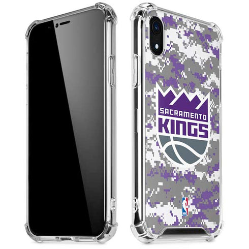 NBA Sacramento Kings Purple Digi Camo iPhone XR Clear Case