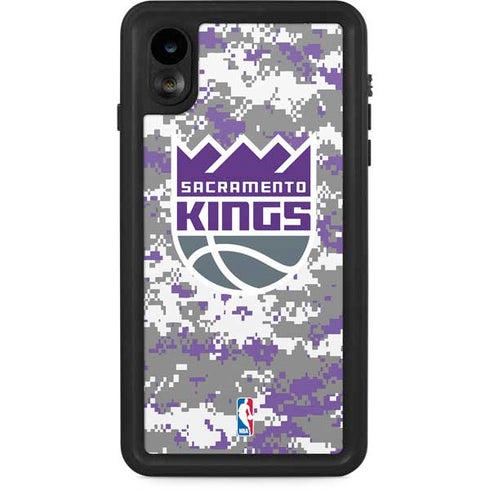 NBA Sacramento Kings Purple Digi Camo iPhone XR Waterproof Case