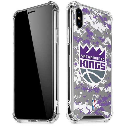 NBA Sacramento Kings Purple Digi Camo iPhone XS Max Clear Case