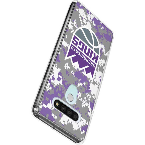 NBA Sacramento Kings Purple Digi Camo LG Stylo 6 Clear Case