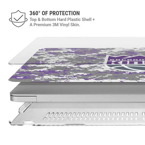 NBA Sacramento Kings Purple Digi Camo MacBook Pro 15in (2016-19) Case plus Skin