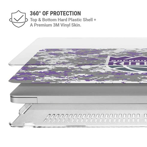 NBA Sacramento Kings Purple Digi Camo MacBook Pro 16in (2019-20) Case plus Skin