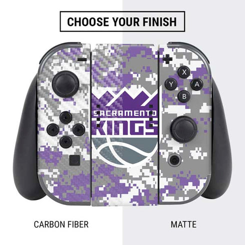 NBA Sacramento Kings Purple Digi Camo Nintendo Switch Bundle Skin