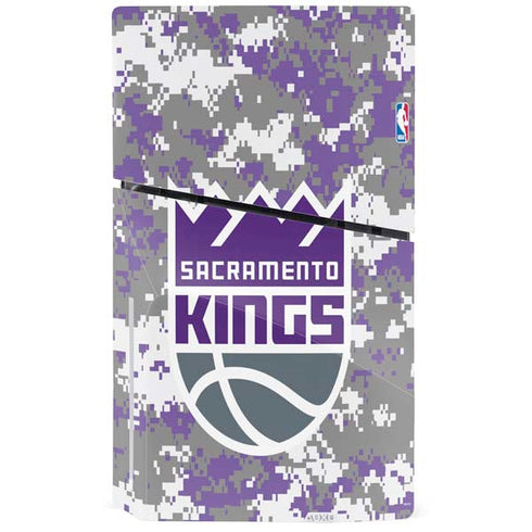 NBA Sacramento Kings Purple Digi Camo PS5 Slim Disk Console Skin
