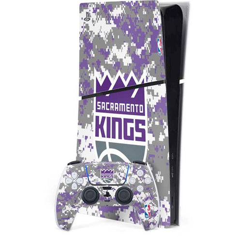 NBA Sacramento Kings Purple Digi Camo PS5 Slim Digital Edition Console Skin