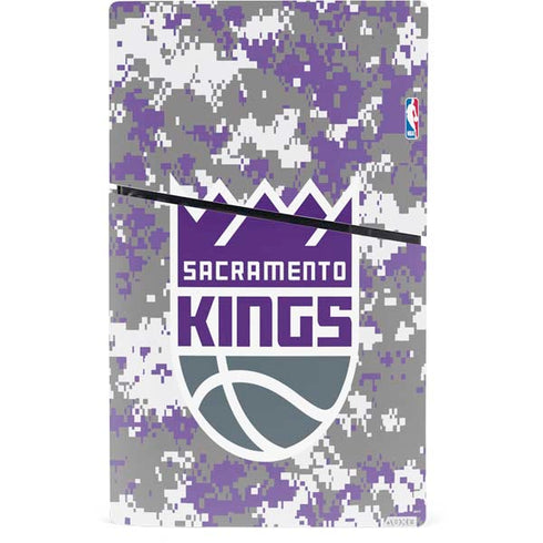 NBA Sacramento Kings Purple Digi Camo PS5 Slim Digital Edition Console Skin