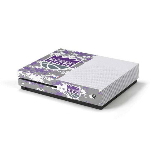 NBA Sacramento Kings Purple Digi Camo Xbox One S Console Skin