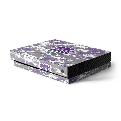 NBA Sacramento Kings Purple Digi Camo Xbox One X Console Skin