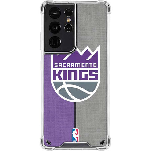NBA Sacramento Kings Split Canvas Galaxy S21 Ultra 5G Clear Case