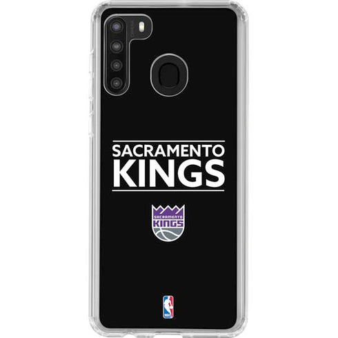 NBA Sacramento Kings Standard - Black Galaxy A21 Clear Case