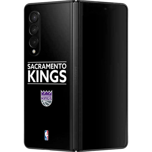 NBA Sacramento Kings Standard - Black Galaxy Z Fold3 5G Skin