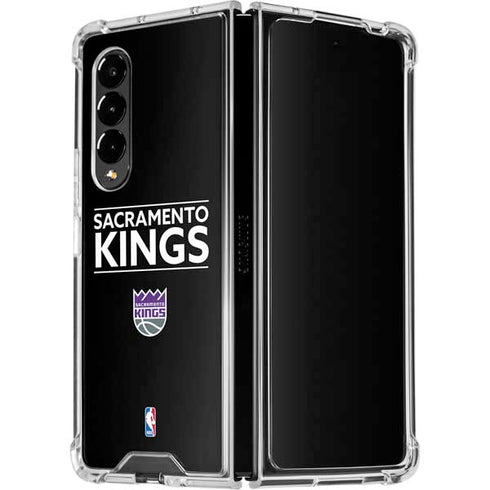 NBA Sacramento Kings Standard - Black Galaxy Z Fold4 5G Clear Case