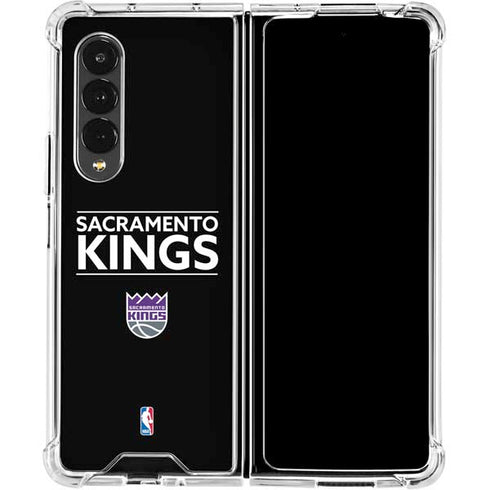 NBA Sacramento Kings Standard - Black Galaxy Z Fold4 5G Clear Case