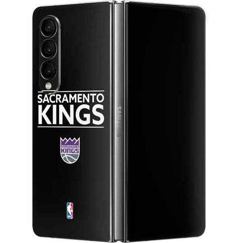NBA Sacramento Kings Standard - Black Galaxy Z Fold4 5G Skin