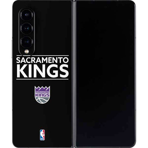 NBA Sacramento Kings Standard - Black Galaxy Z Fold4 5G Skin