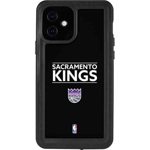 NBA Sacramento Kings Standard - Black iPhone 12 Waterproof Case