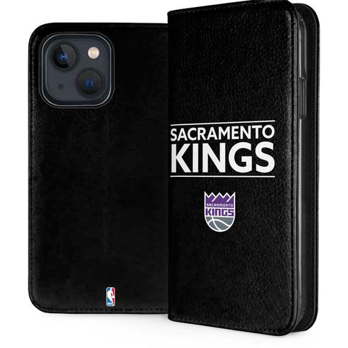 NBA Sacramento Kings Standard - Black iPhone 13 Folio Case