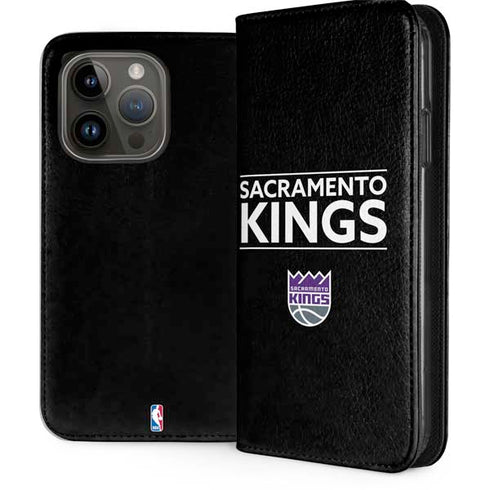 NBA Sacramento Kings Standard - Black iPhone 14 Pro Folio Case