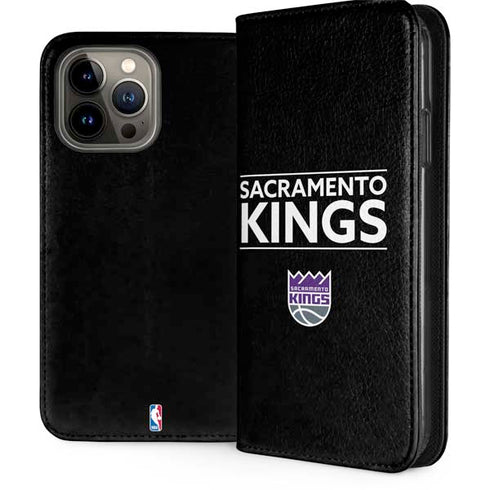 NBA Sacramento Kings Standard - Black iPhone 15 Pro Max Folio Case