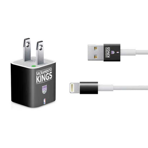 NBA Sacramento Kings Standard - Black iPhone Charger (5W USB) Skin