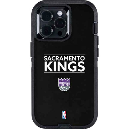 NBA Sacramento Kings Standard - Black Otterbox Defender iPhone Skin
