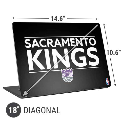 NBA Sacramento Kings Standard - Black Universal Laptop 18in (14.6 x 10.6in) Skin