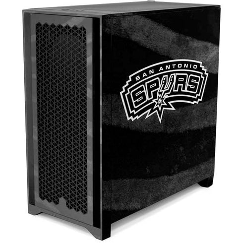 NBA San Antonio Spurs Black Animal Print Corsair 4000D Tempered Glass Mid-Tower ATX Case Skin
