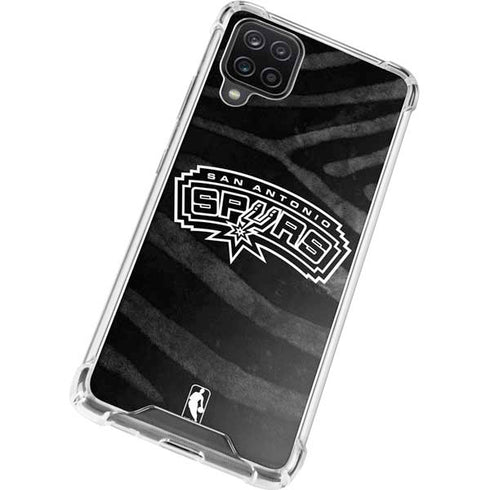 NBA San Antonio Spurs Black Animal Print Galaxy A12 Clear Case