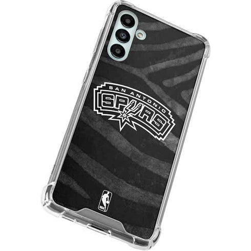 NBA San Antonio Spurs Black Animal Print Galaxy A13 5G Clear Case