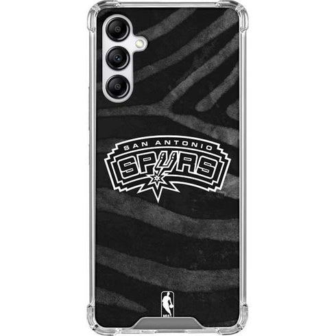 NBA San Antonio Spurs Black Animal Print Galaxy A14 5G Clear Case