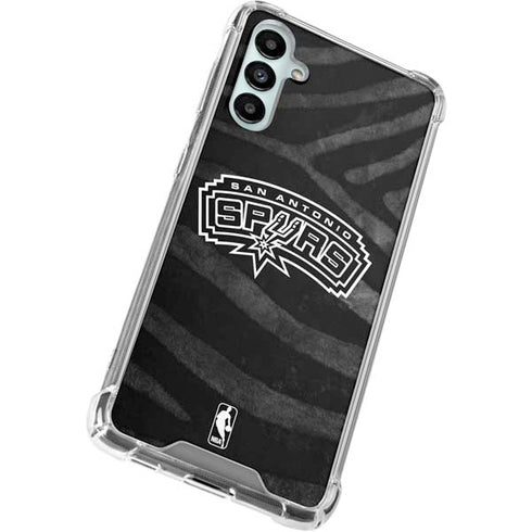 NBA San Antonio Spurs Black Animal Print Galaxy A14 5G Clear Case