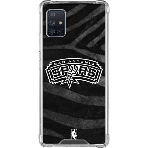 NBA San Antonio Spurs Black Animal Print Galaxy A51 5G Clear Case