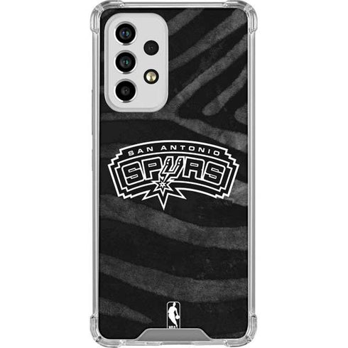 NBA San Antonio Spurs Black Animal Print Galaxy A53 5G Clear Case