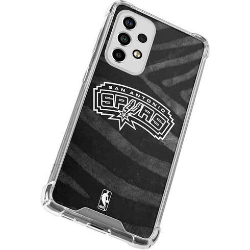 NBA San Antonio Spurs Black Animal Print Galaxy A53 5G Clear Case